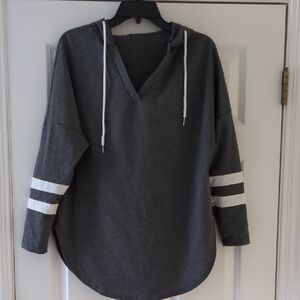 🎉 4 for $10 item: Gray Hoodie with White Stripes